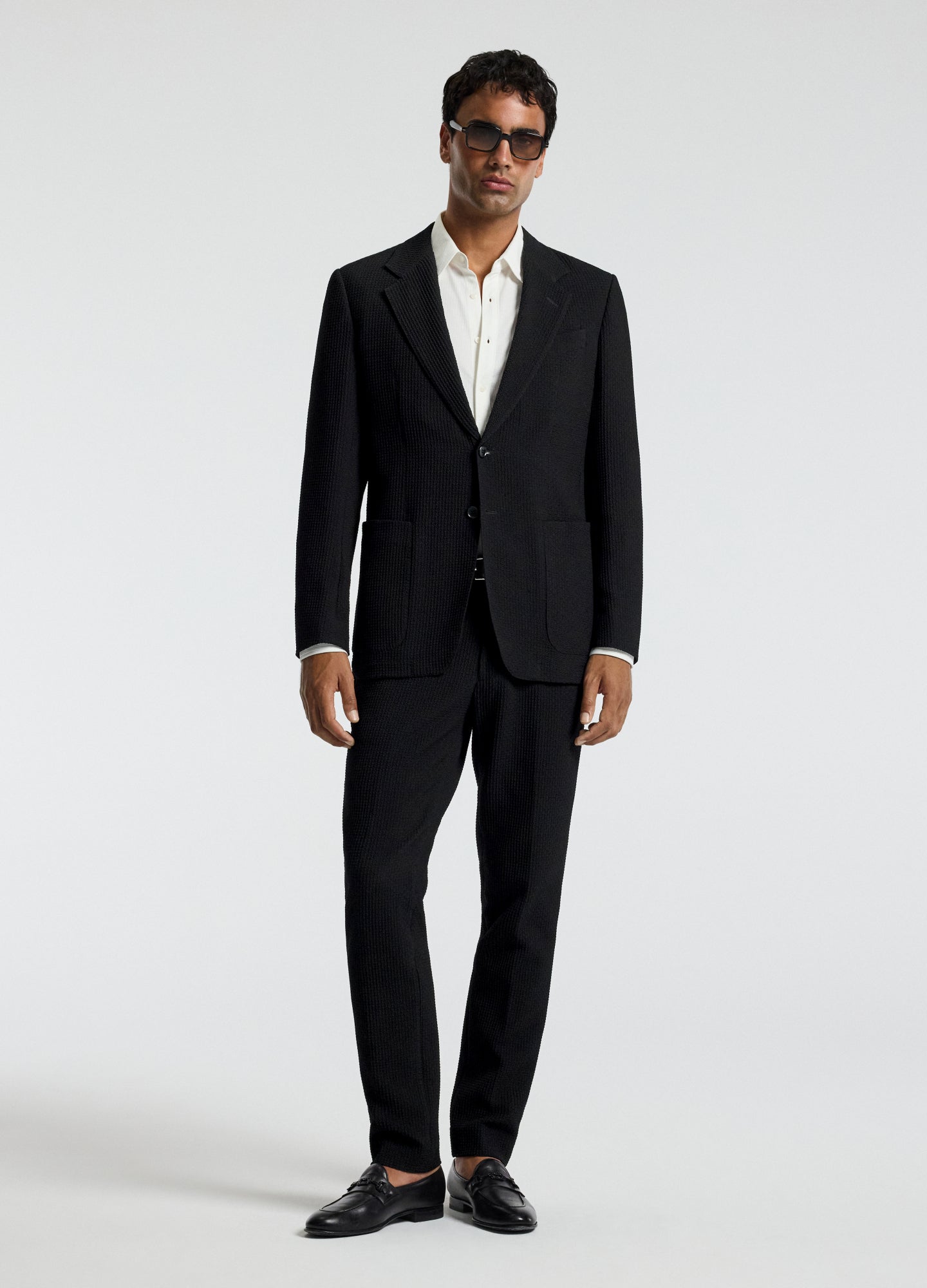 Textured Blazer Black