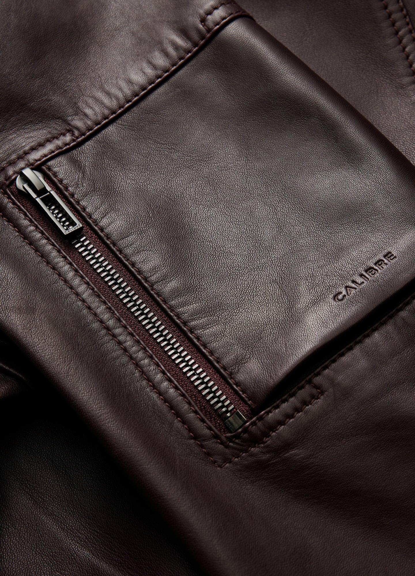 Leather Bomber Jacket Wine