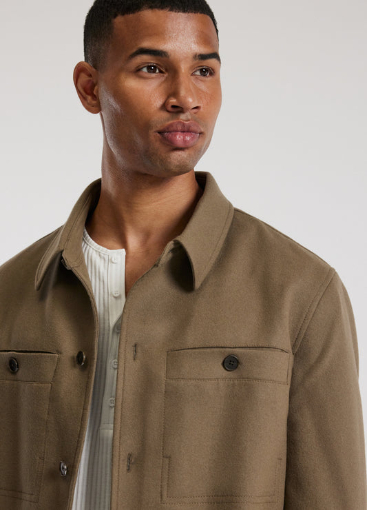 Melton Shirt Jacket Latte