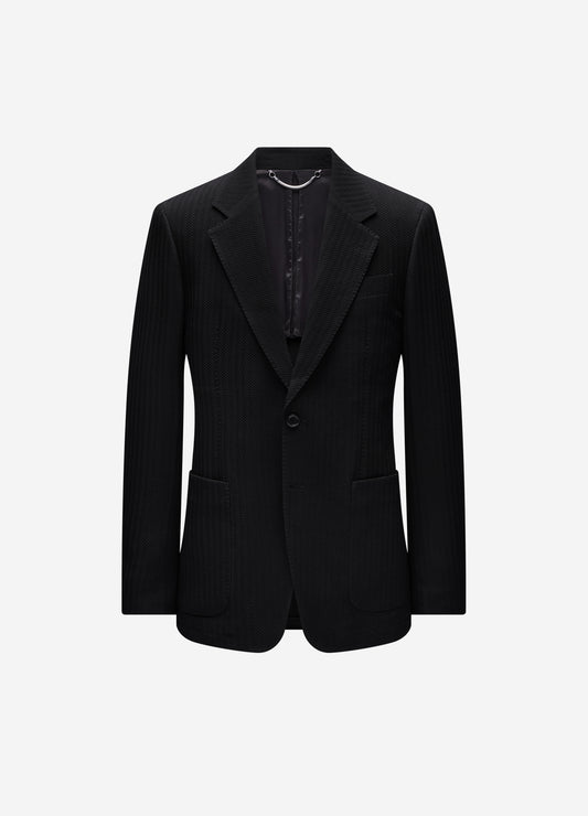 Herringbone Jacquard Blazer Black