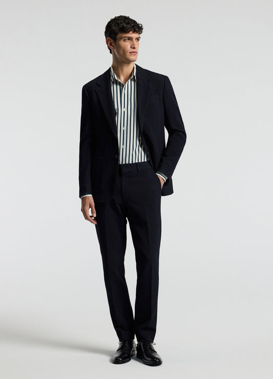 Herringbone Jacquard Blazer Navy