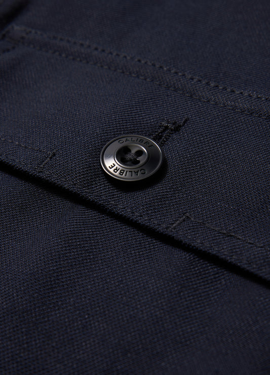Linen Blend Shirt Jacket Navy