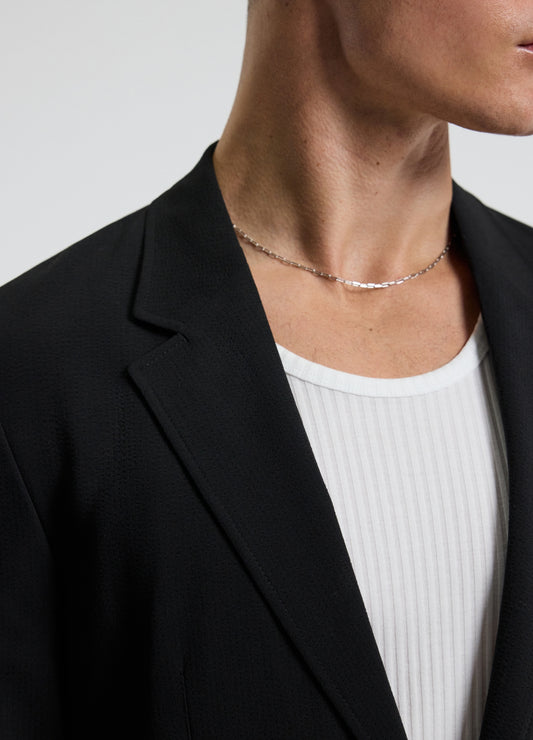 Tech Seersucker Blazer Black