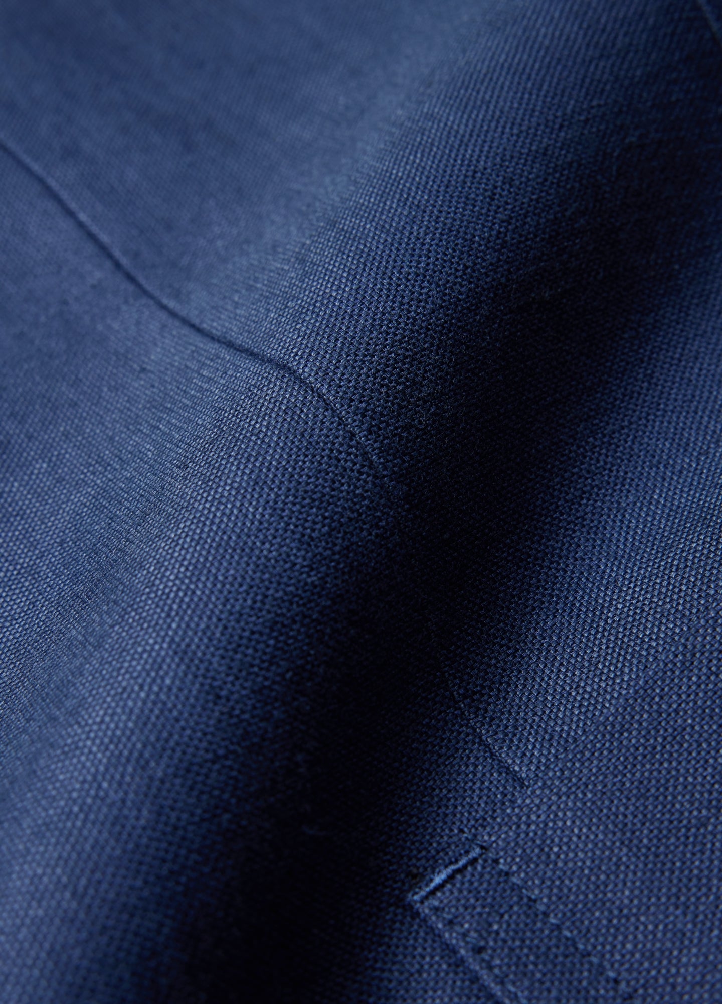 Textured Linen Blend Blazer Denim Blue