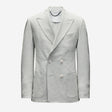 Tech Seersucker Double Breasted Blazer Silver