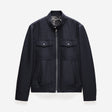 Stand Collar Wool Bomber Jacket Navy