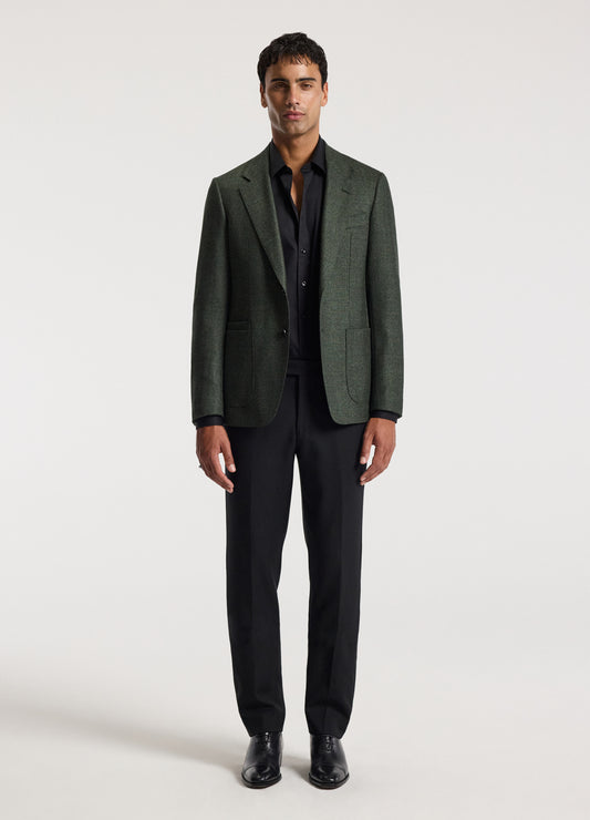 Hopsack Wool Blazer Khaki