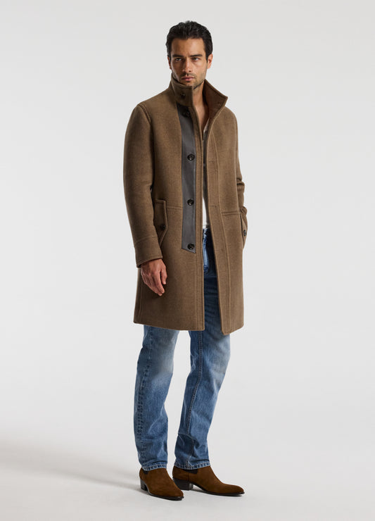 Wool Funnel Neck Coat Camel
