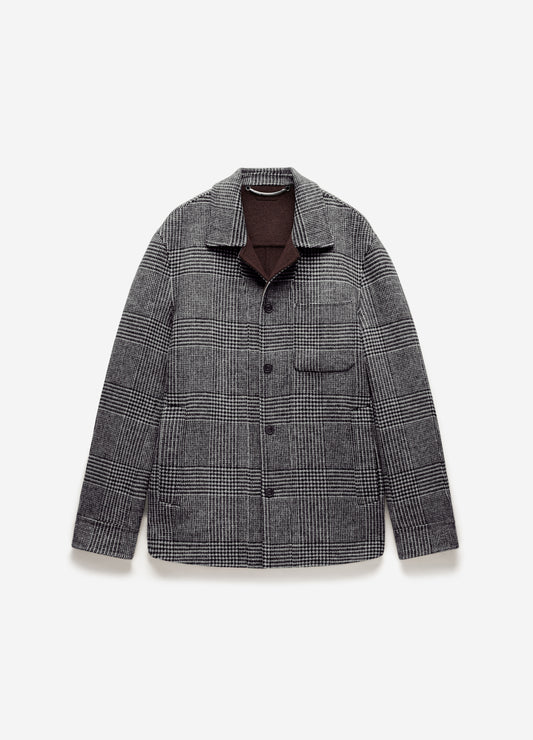Double Faced Wool Shirt Jacket Black