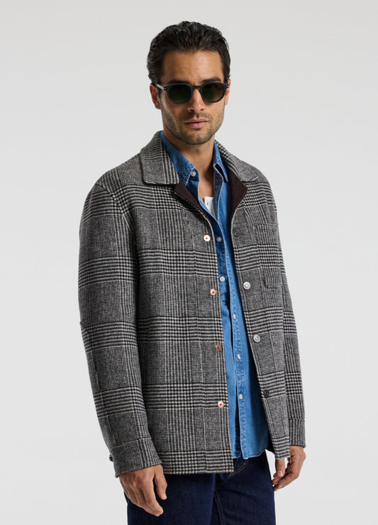 Double Faced Wool Shirt Jacket Black