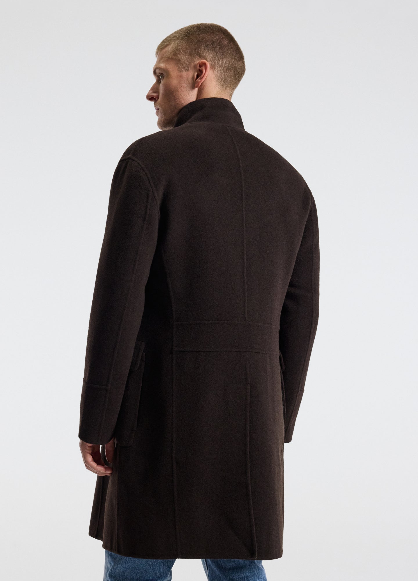 Double Breasted Wool Cashmere Coat Chocolate