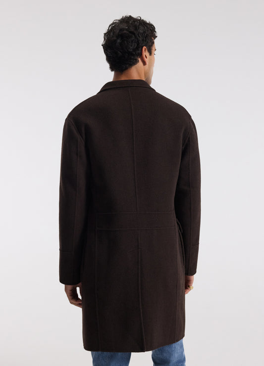 Double Breasted Wool Cashmere Coat Chocolate