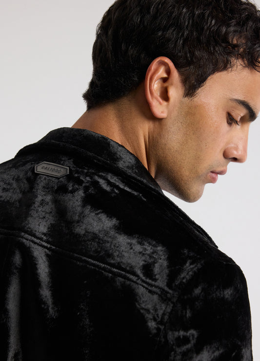 Velvet Bomber Jacket Black