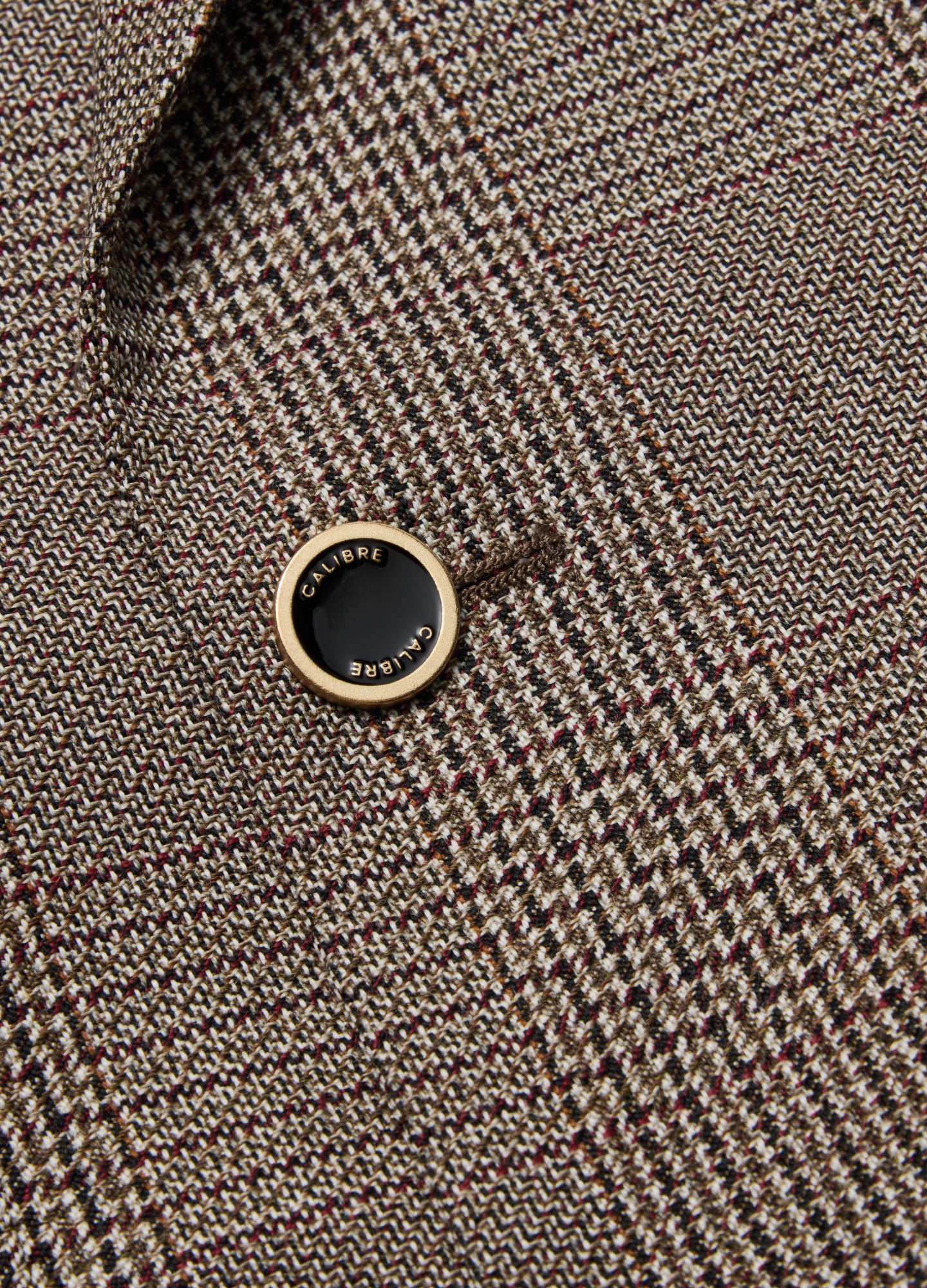 Double-Breasted Glen Check Wool Blazer Mahogany