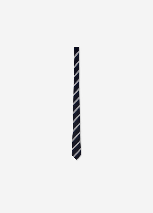 Stripe Jacquard Silk Tie Navy Combo