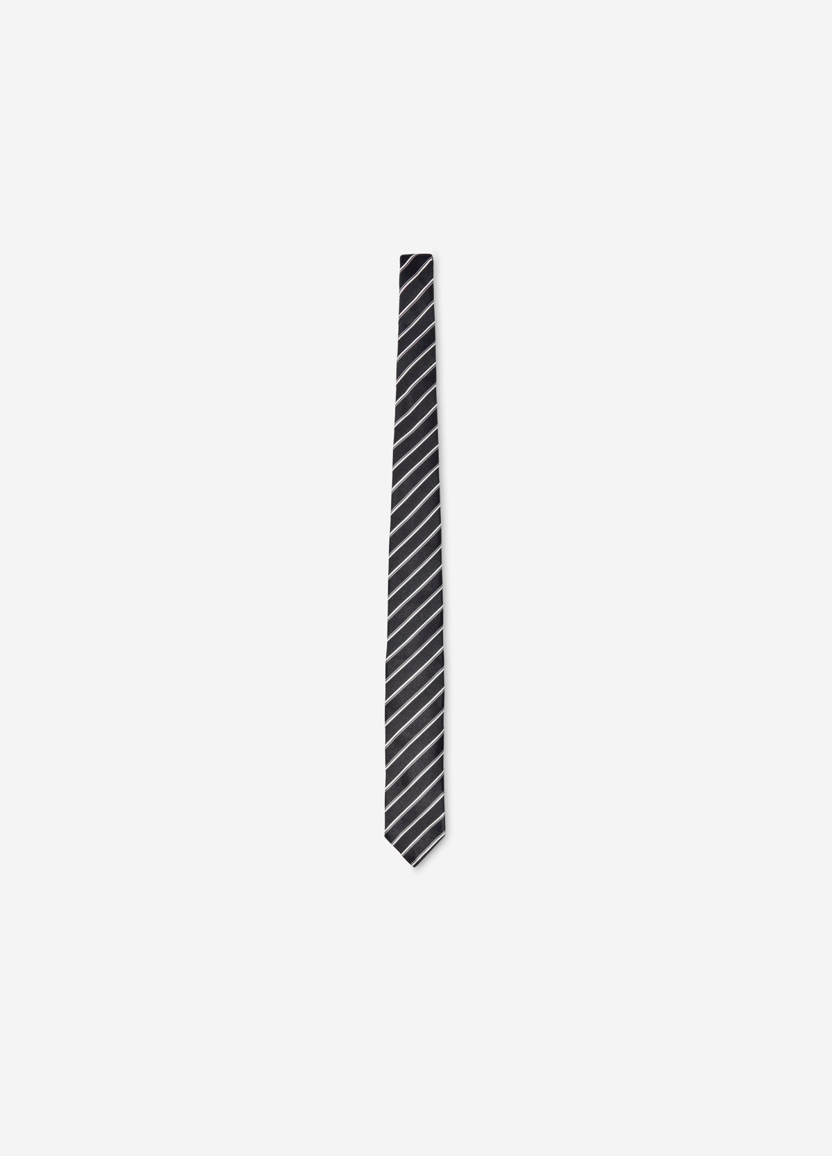 Double Stripe Jacquard Silk Tie Black Combo