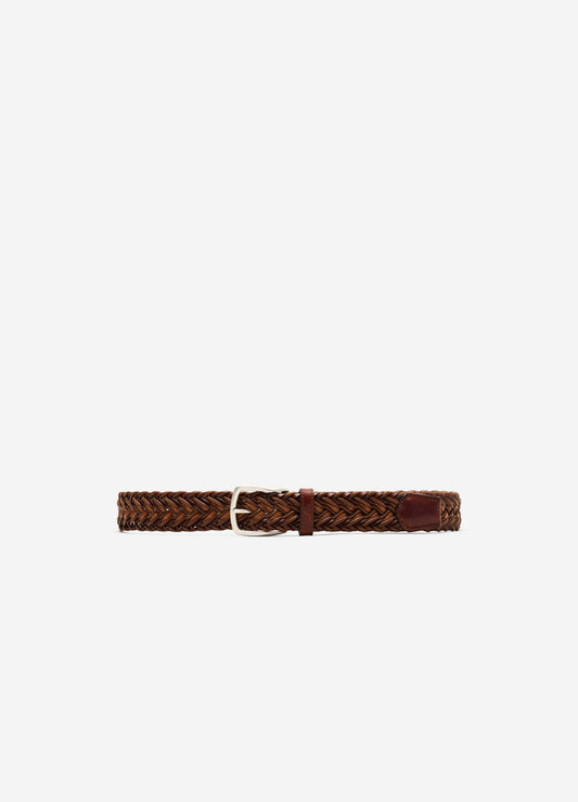 Braided Leather Belt Tan Combo