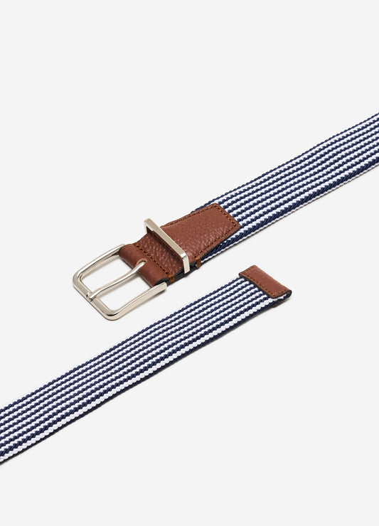 Stripe Elastic Belt Navy Combo