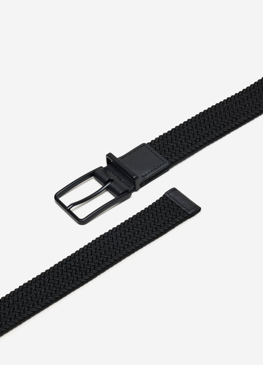Braided Elastic Belt Black