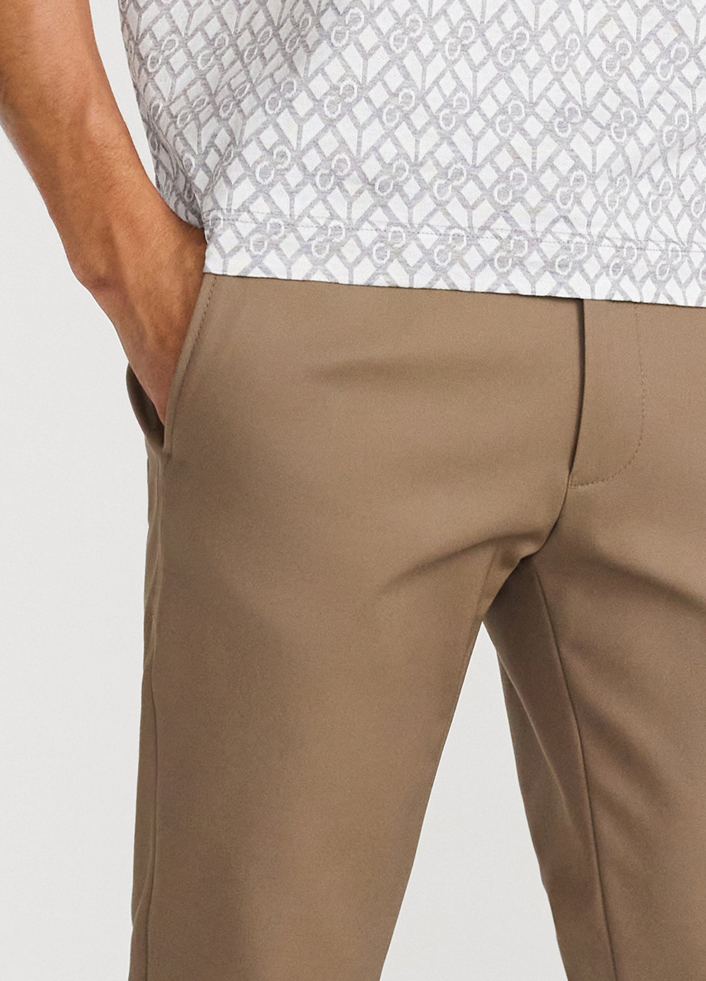 Tech Cotton Stretch Slim Pants Latte