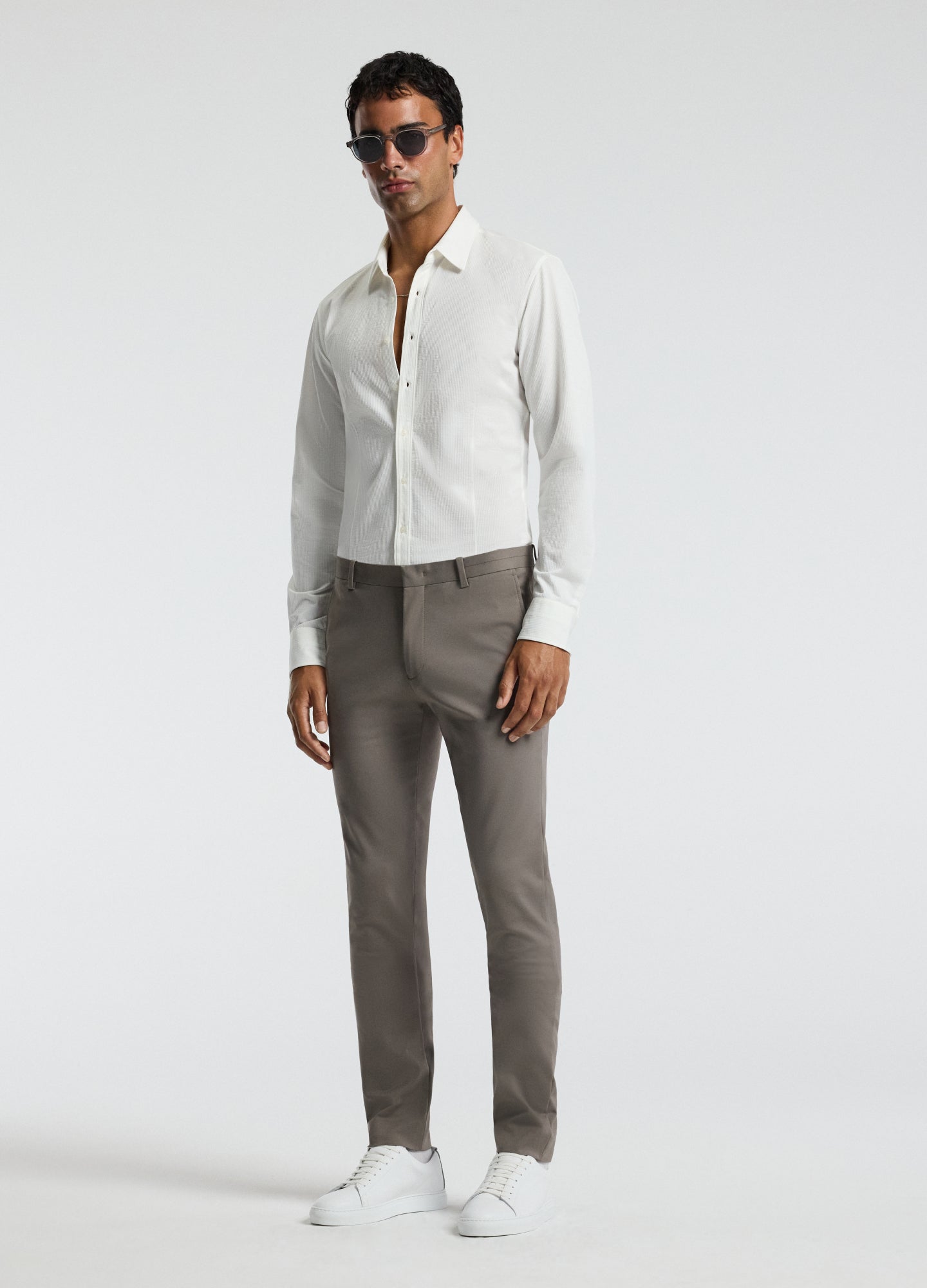 Tech Cotton Stretch Slim Pants Sepia