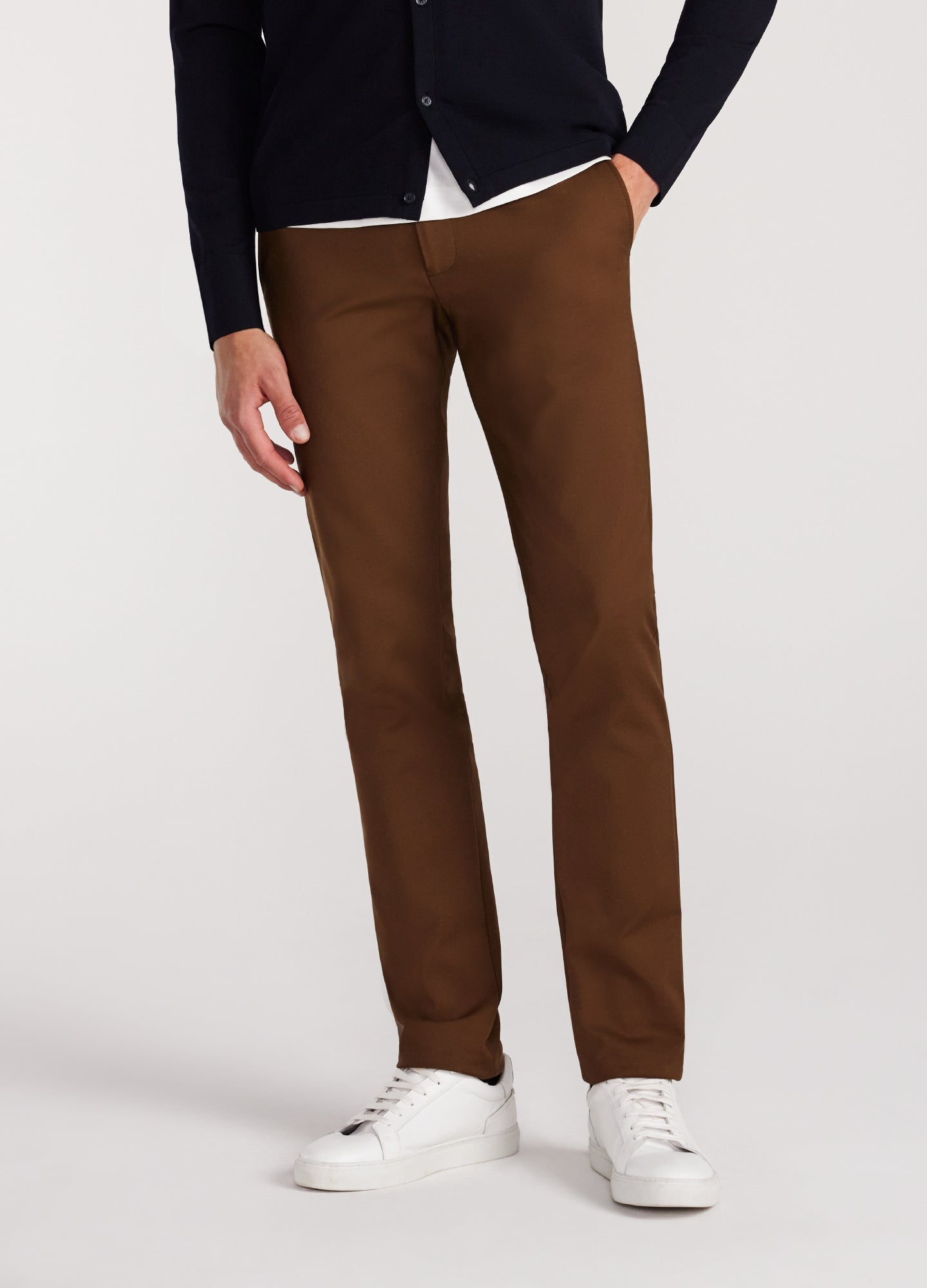 Tech Cotton Stretch Slim Pant Dark Toffee