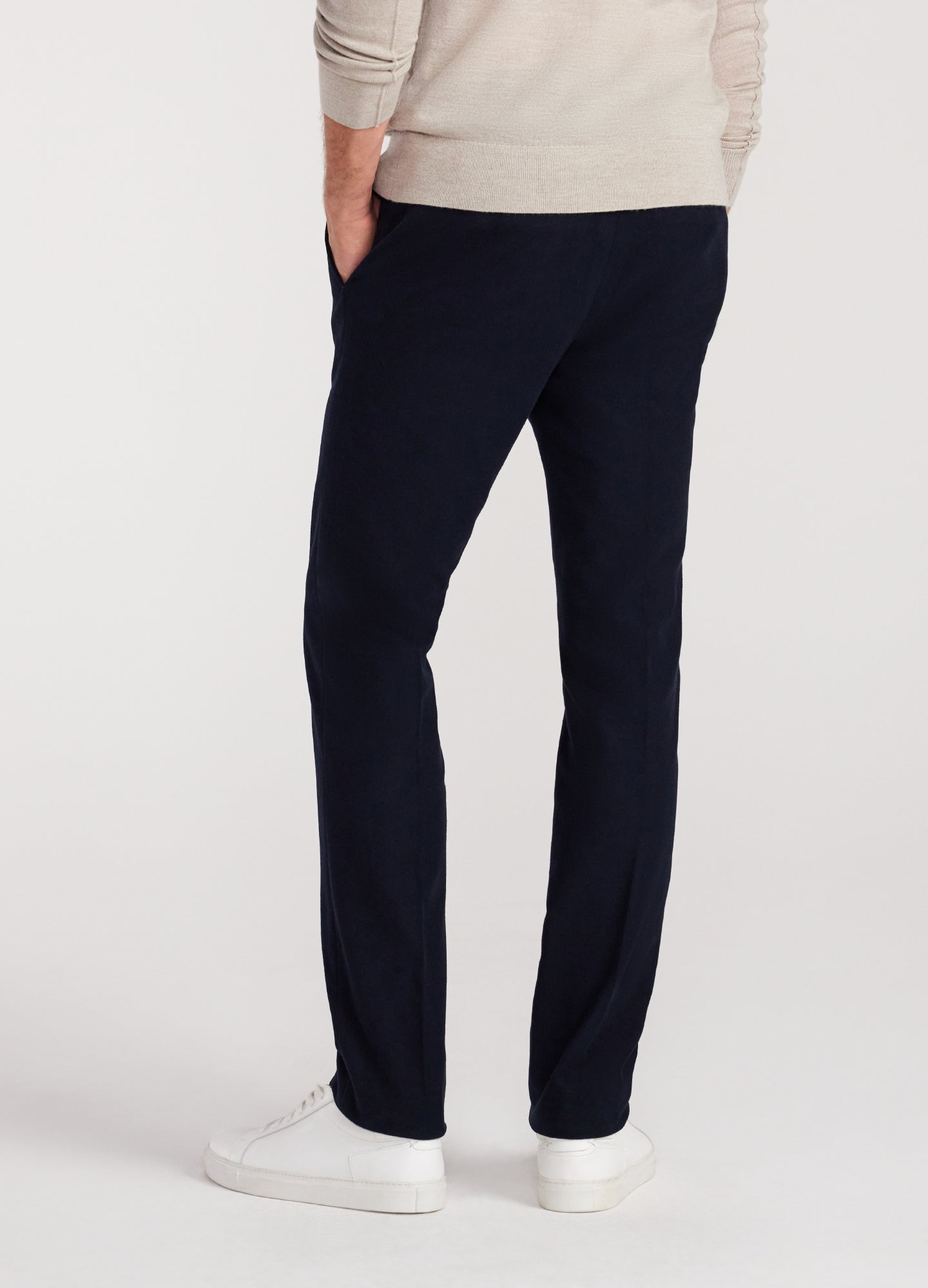Stretch Cotton Moleskin Pants Navy