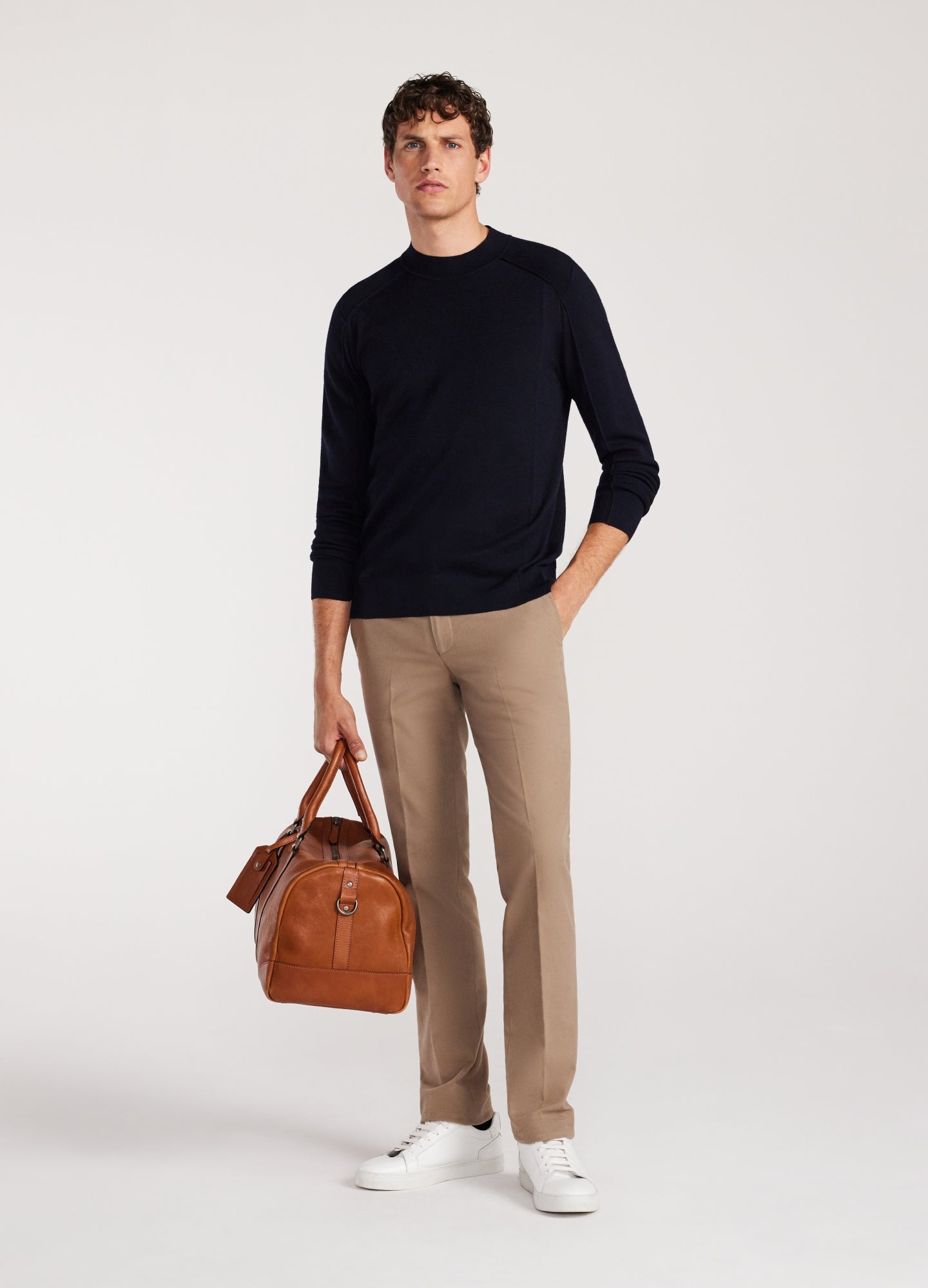 Stretch Cotton Moleskin Pants Neutral