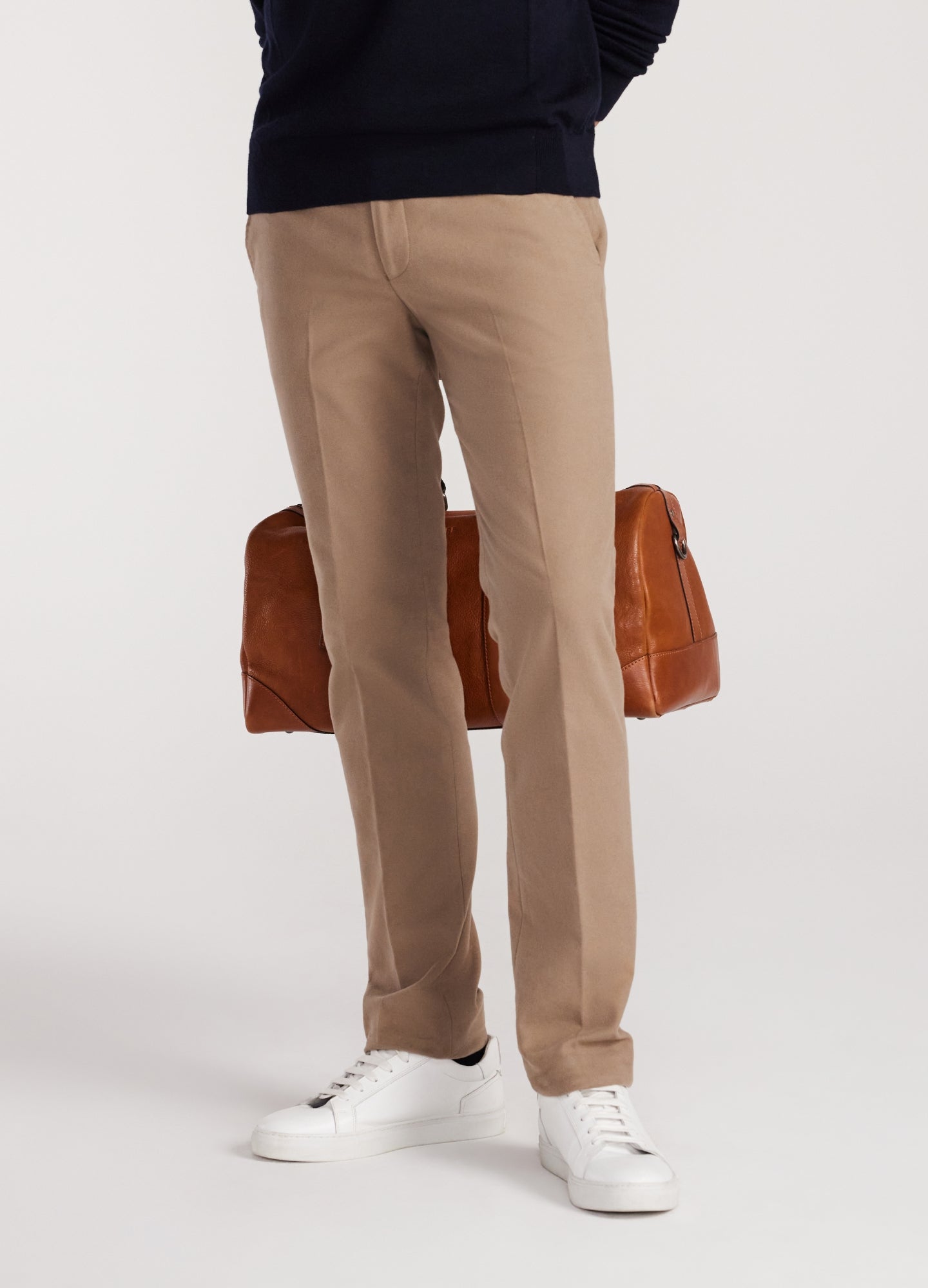 Stretch Cotton Moleskin Pants Neutral