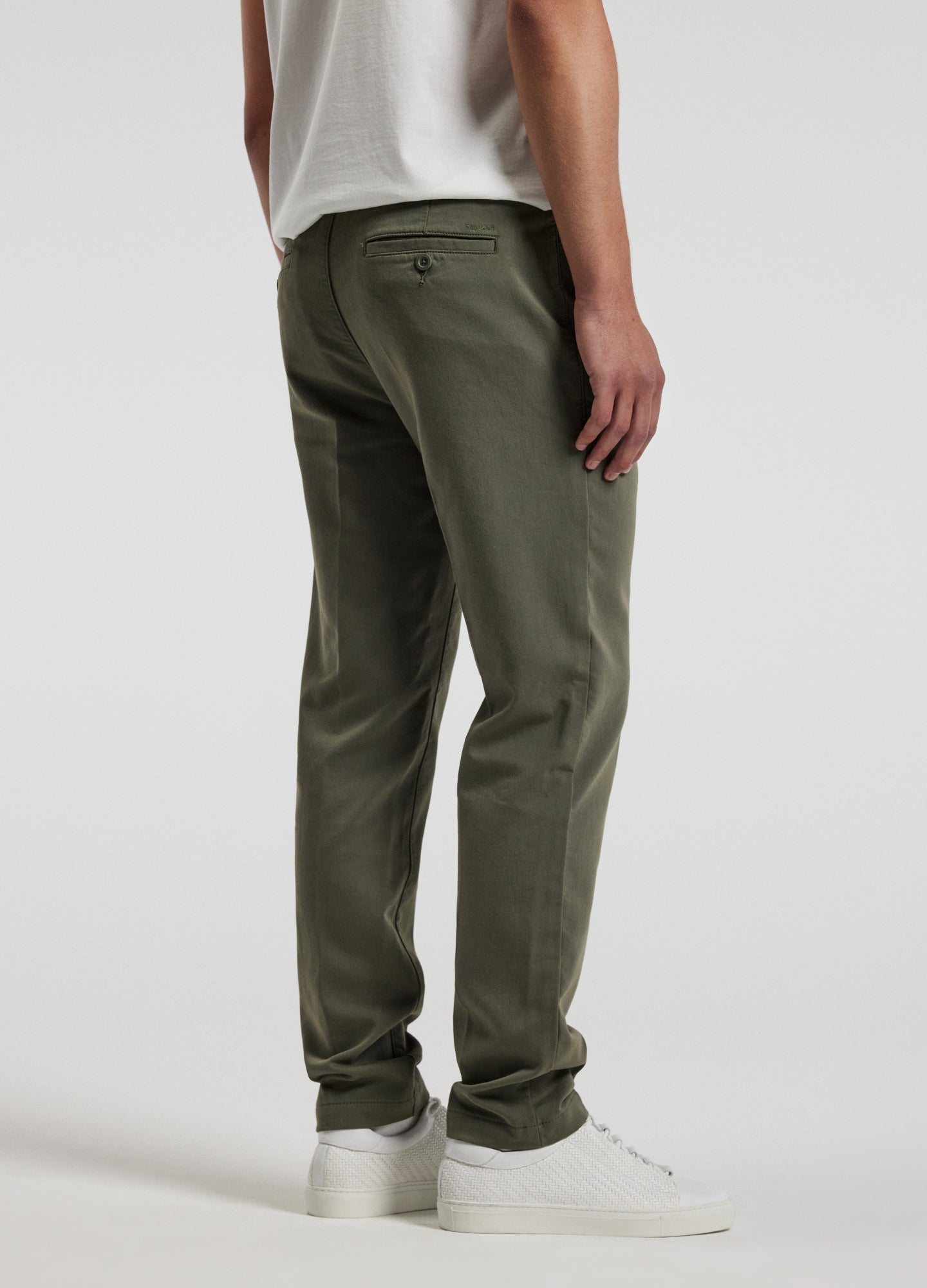 Dobby Denim Drawstring Pants Khaki