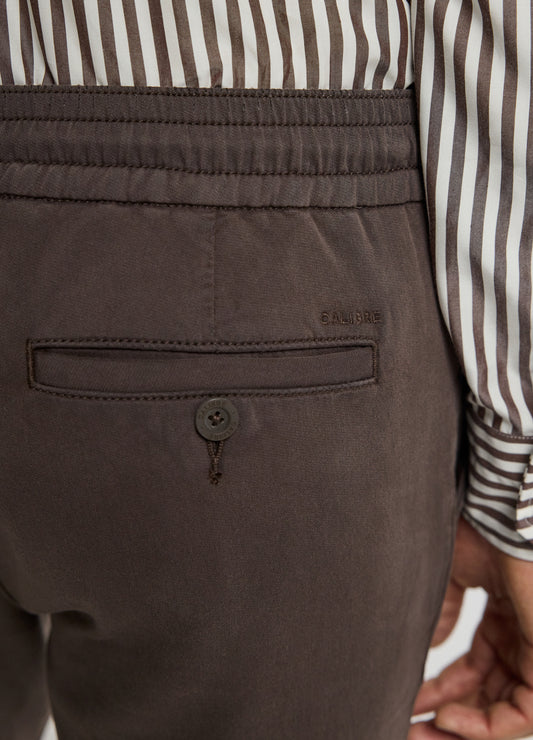 Dobby Denim Drawstring Pants Mocha