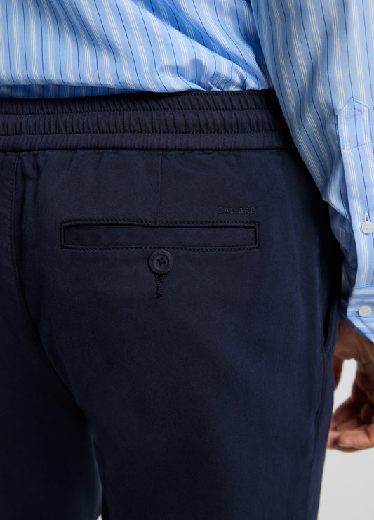Dobby Denim Drawstring Pants Navy
