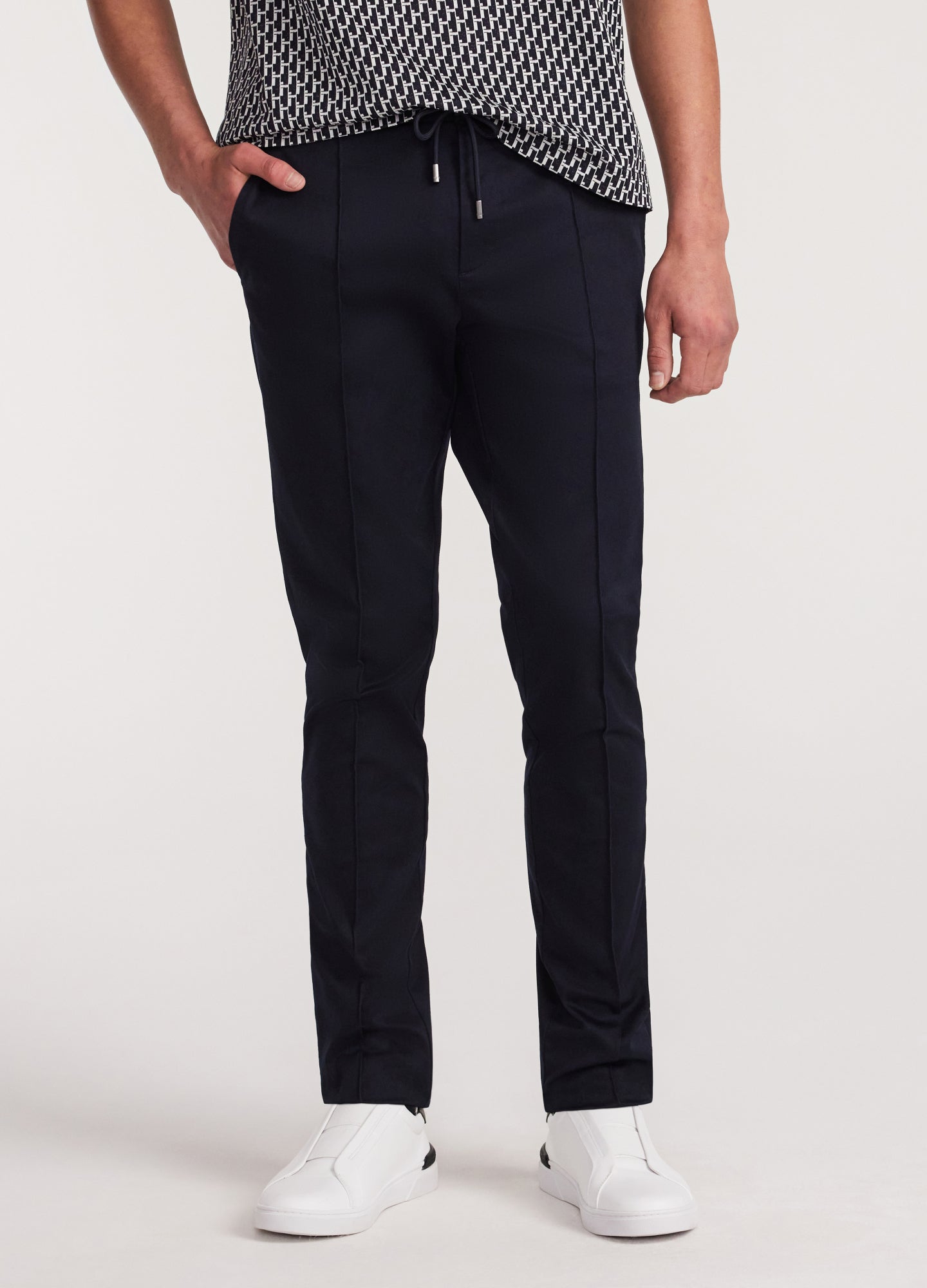 Drawstring Chinos Navy