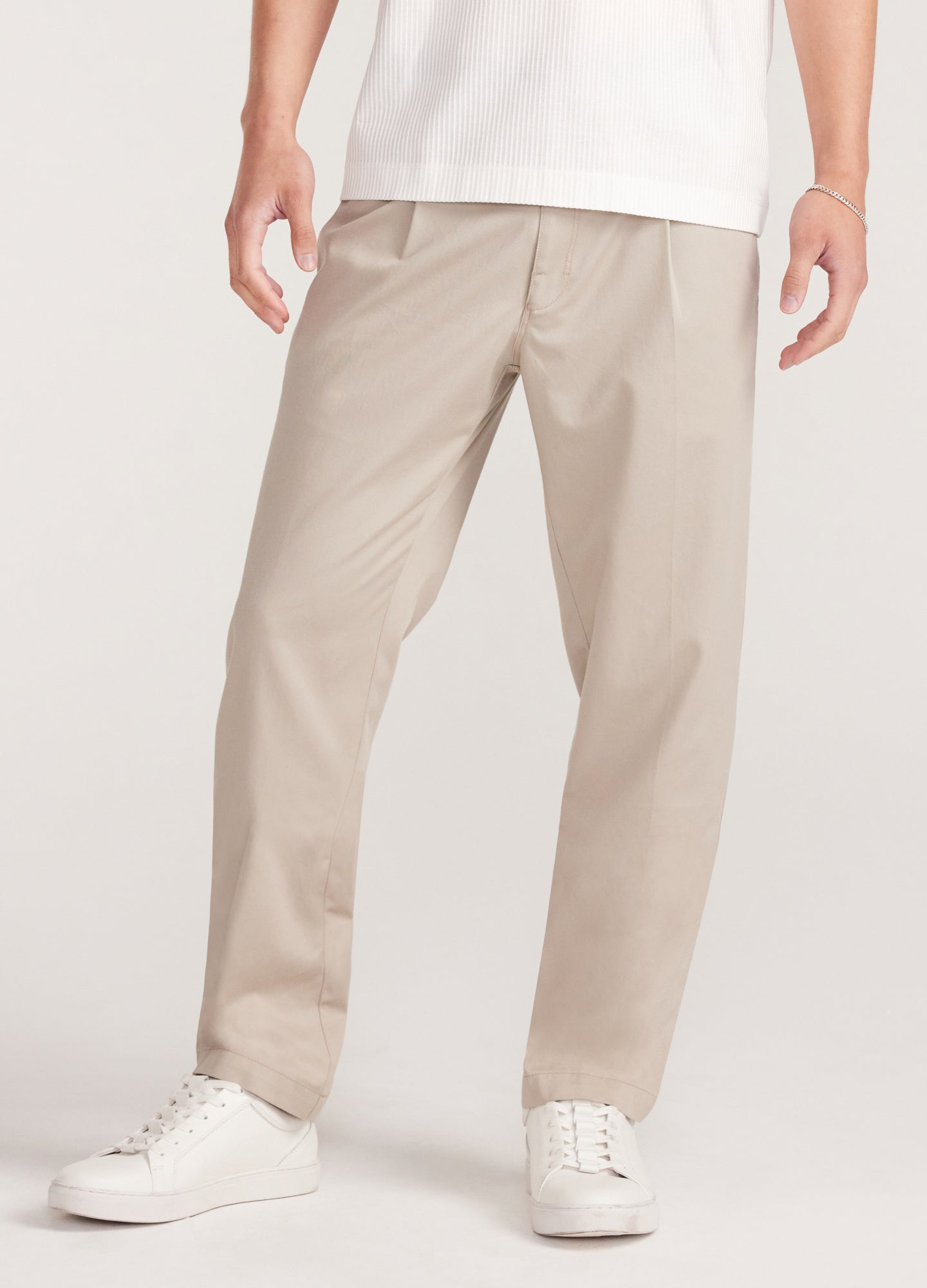 Soft Twill Elastic Waist Pants Fawn