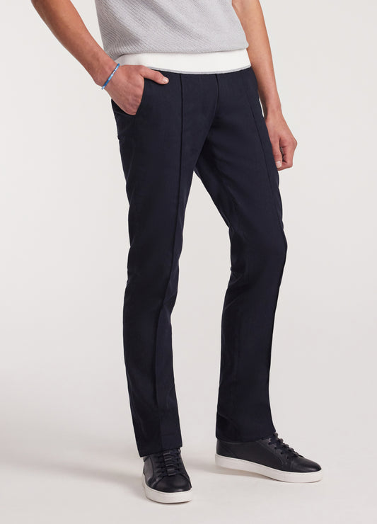 Seam Linen Cotton Crepe Pants Navy