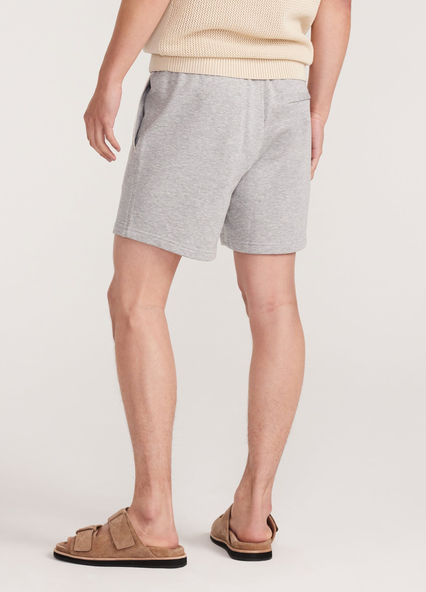 Woven Waistband Knit Shorts Grey Marle