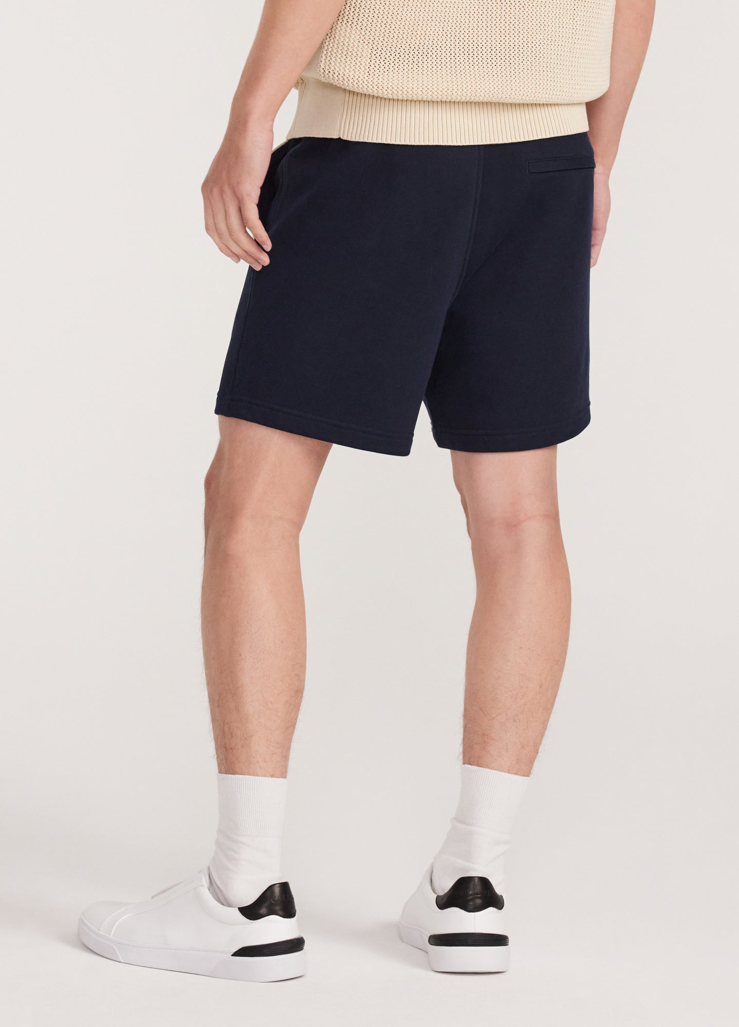 Woven Waistband Knit Shorts Navy