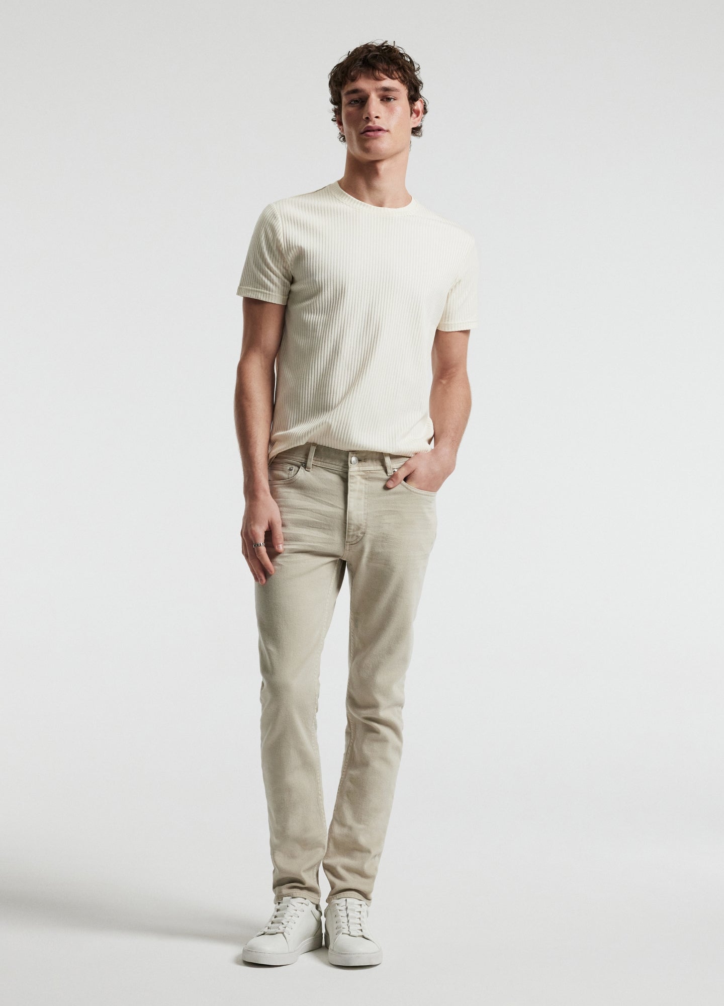 Skinny Fit Overdyed Jeans Stone