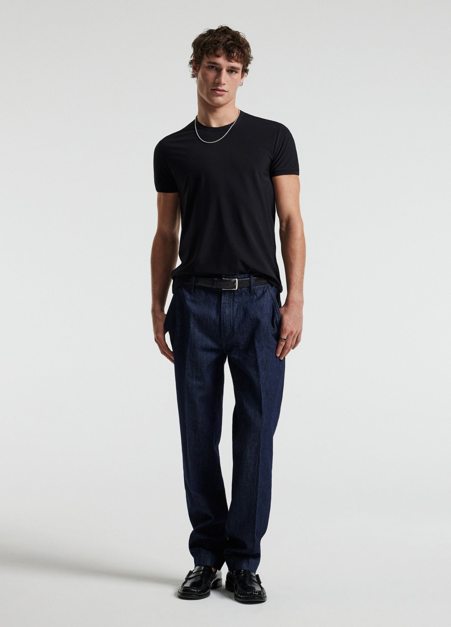 Loose Fit Denim Pants Navy