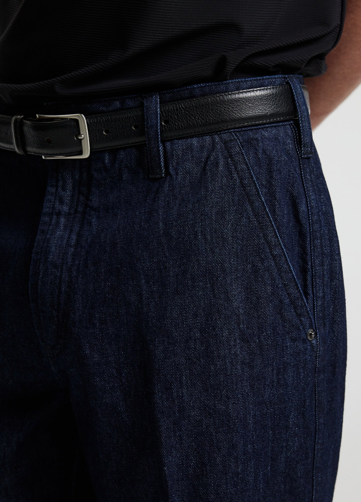 Loose Fit Denim Pants Navy