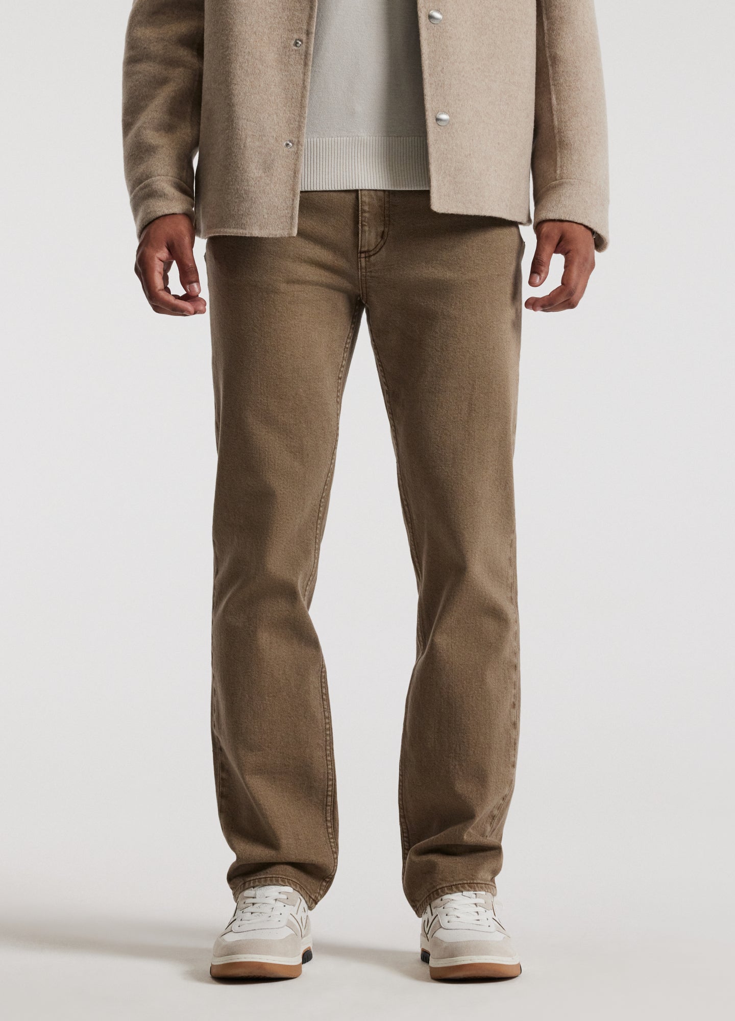 Straight Fit Tinted Jeans Sand