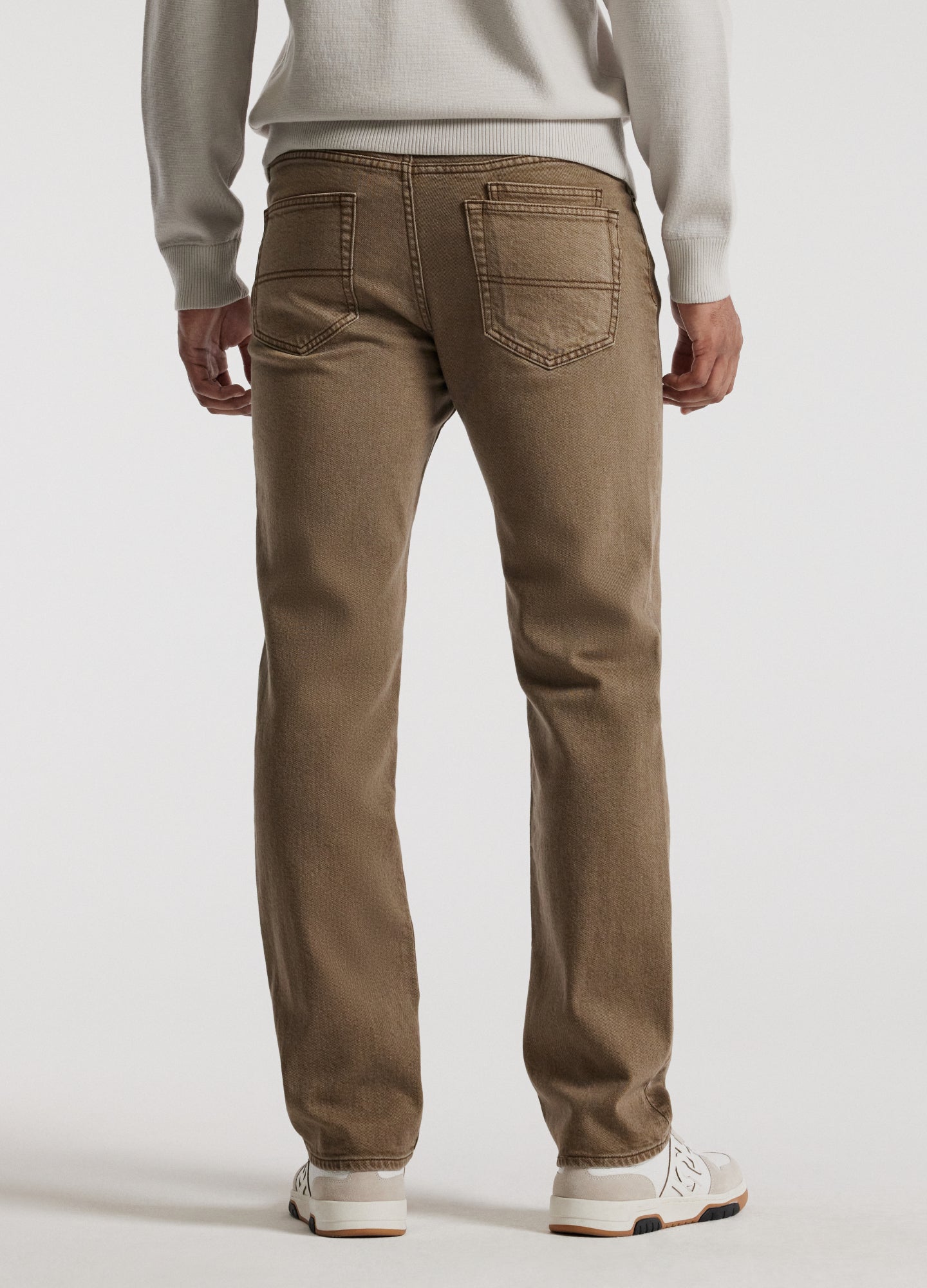 Straight Fit Tinted Jeans Sand