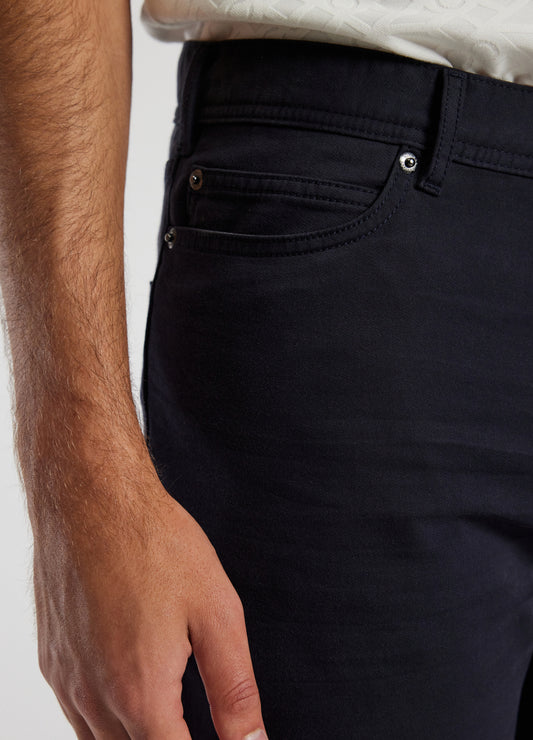 Straight Fit Dobby Denim Jeans Navy