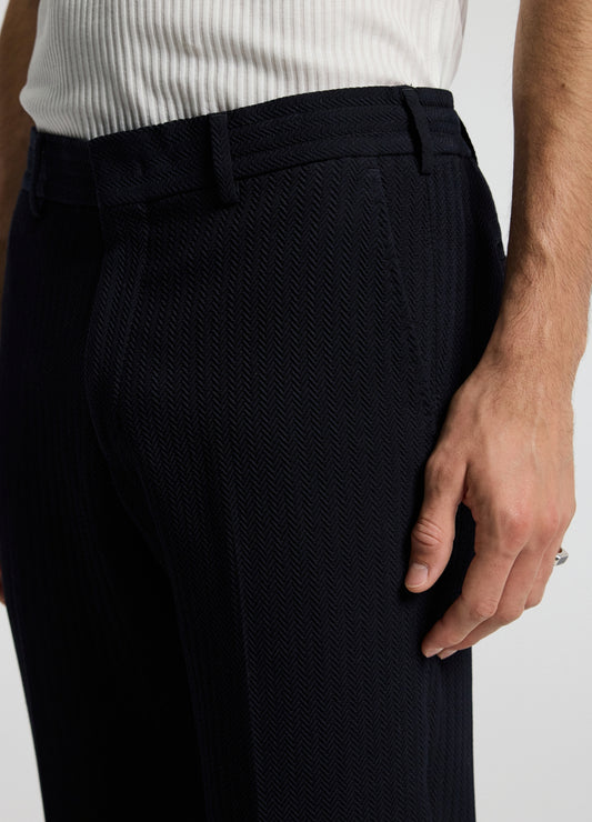 Herringbone Jacquard Pants Navy