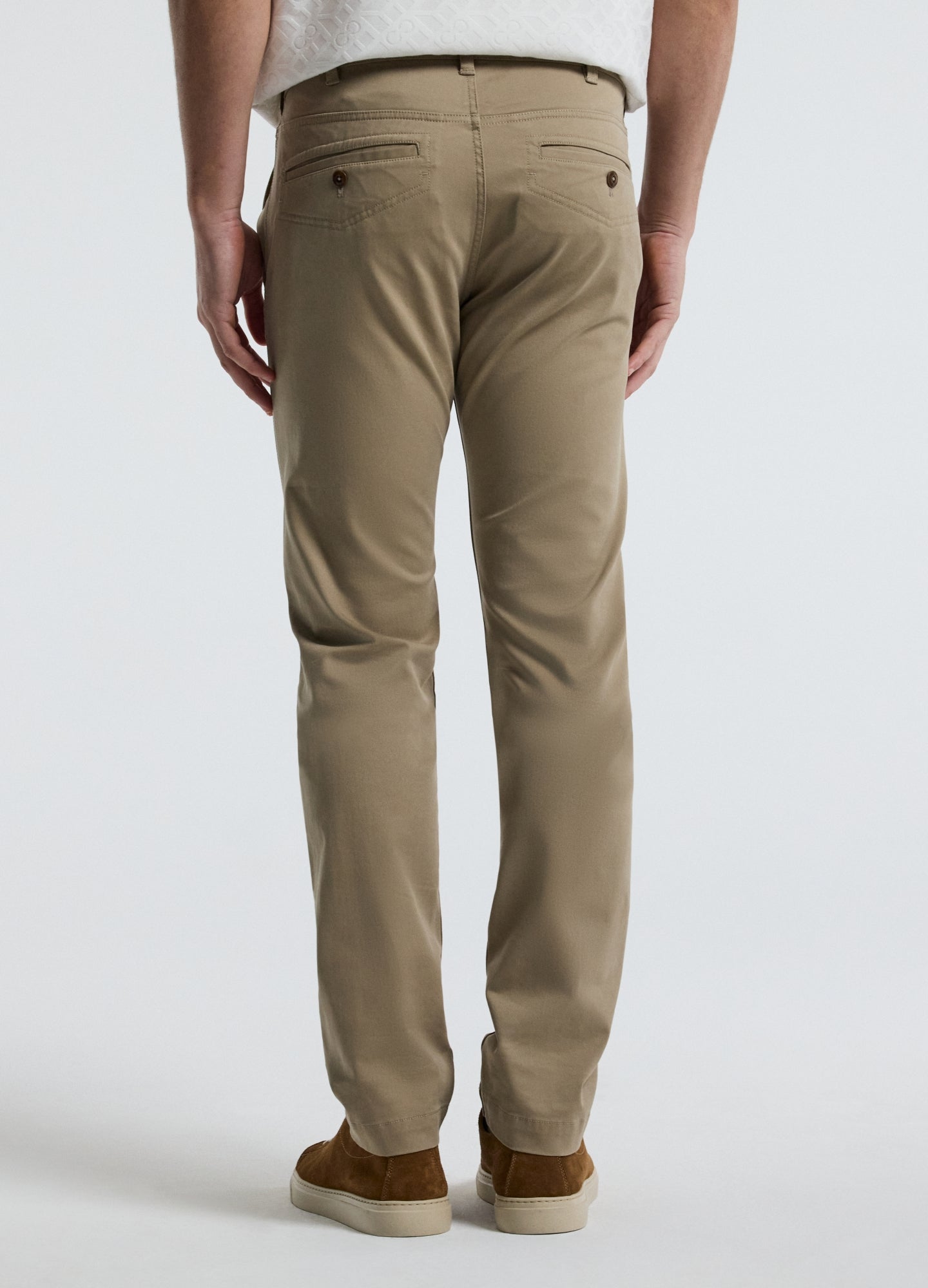 Slim Cotton Lyocell Chino Pants Walnut