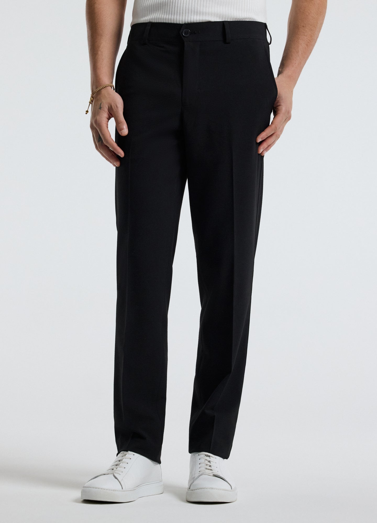Tech Seersucker Pants Black