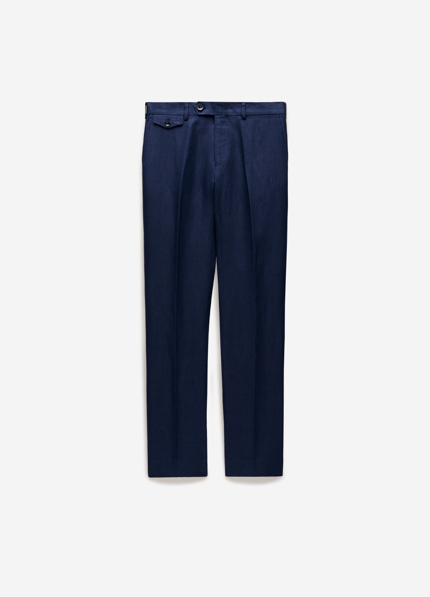 Textured Linen Blend Pants Denim Blue