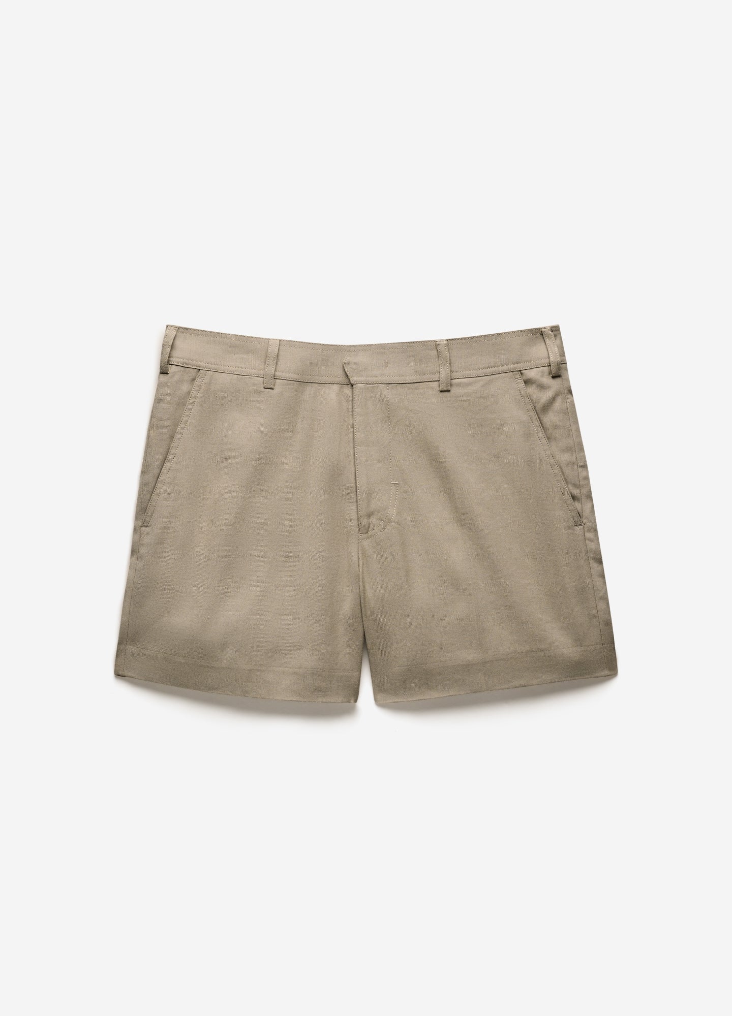 Linen Cotton Crepe Shorts Walnut