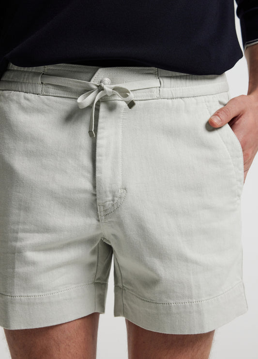 Dobby Denim Shorts Almond