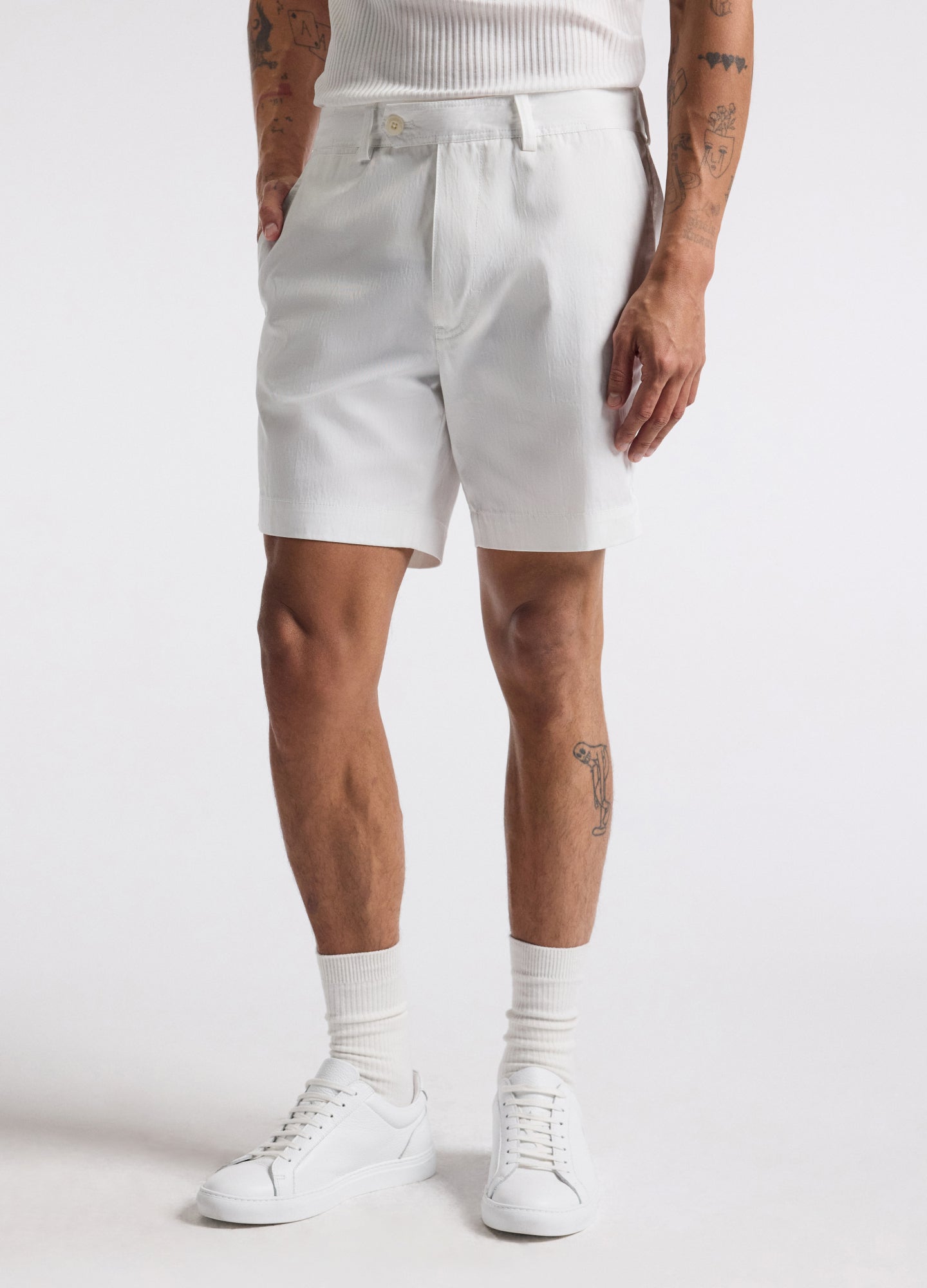 Tech Cotton Shorts White
